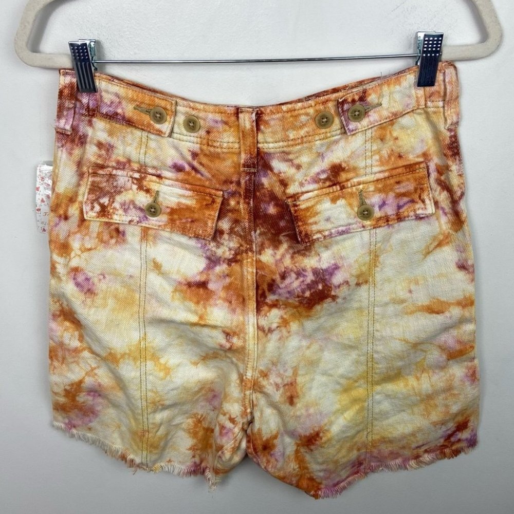 NWT Free People Tie‎ Dye Bermuda Shorts She's A Legend Size 2 New With Tags Boho - Picture 9 of 14